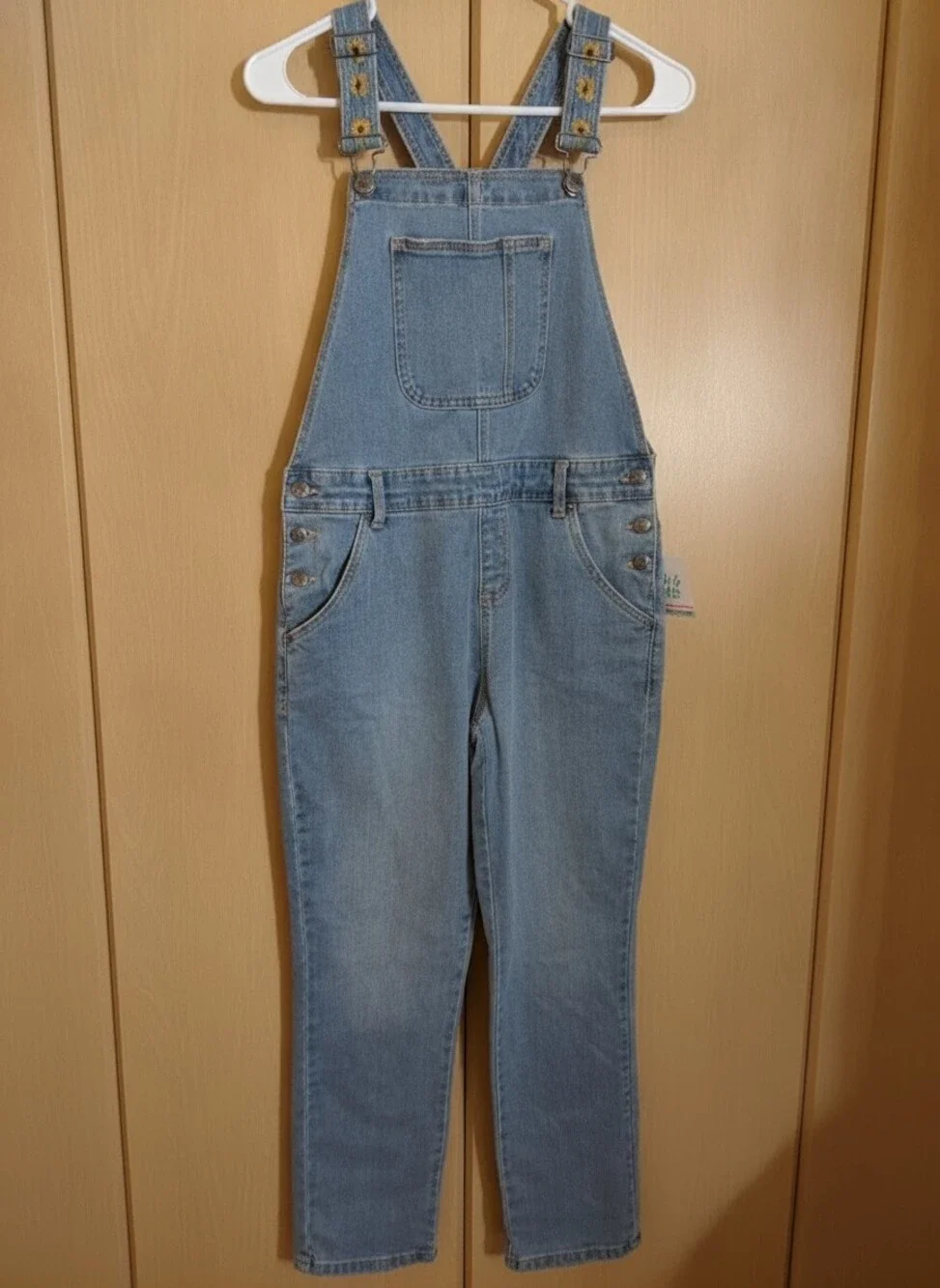Roots & Threads Sunflower Denim Overalls XL NWT